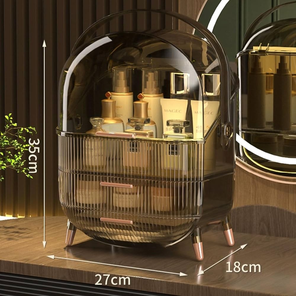 Makeup Organizer - Portable Makeup Storage Organizer with Lid