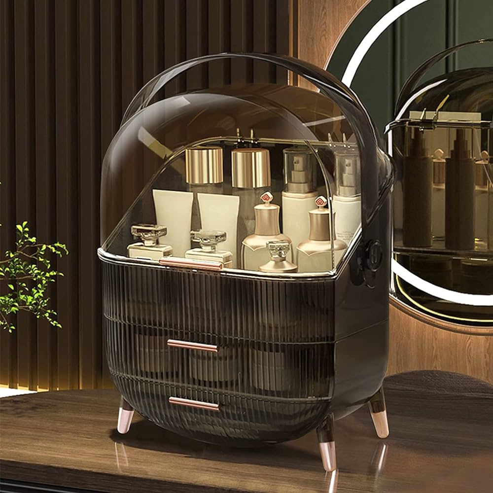 Makeup Organizer - Portable Makeup Storage Organizer with Lid