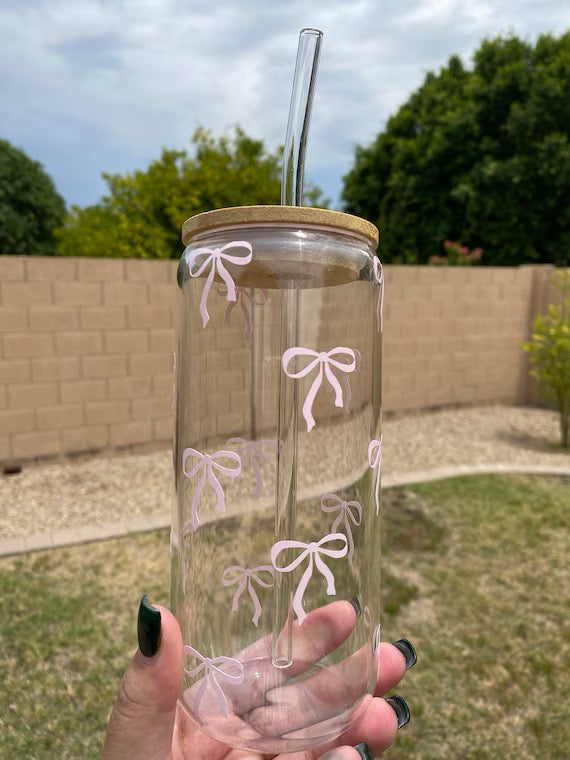 Pookie Bow Glass Tumbler